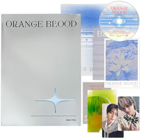 ENHYPEN - [ORANGE BLOOD] (KALPA Ver.) Photo Book + CD-R + Photo Card A + Photo Card B + Sticker + Photo Paper + Postcard + Poster With Lyrics + 2 Pin Badges + 4 Extra Photocards