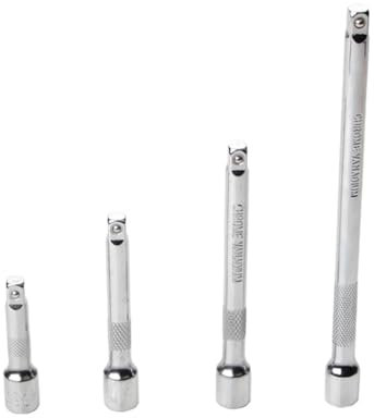 MORREZ 4Pcs/Set Chrome Vanadium Steel Socket Extension Bar Set Drive Socket Quarter Inch Extension Bar Set