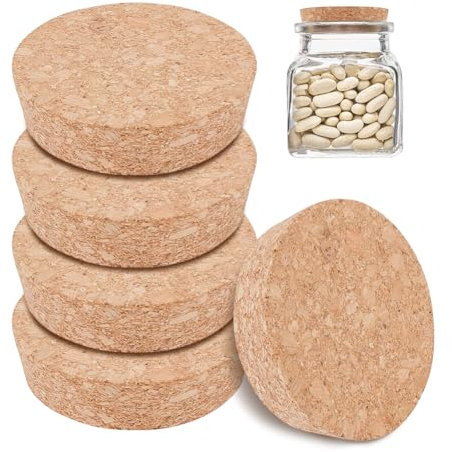 BENECREAT 6 Stück Kork-Flaschenverschlüsse, Konischer Korkstopfen Für Weinflaschen, Ersatzkorken Für Weine, Dekorative Flaschen, Gläser, Kunst, Diy Handwerk, 8 cm Durchmesser
