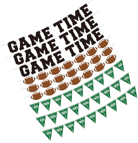 MILISTEN Themen-geburtstags-party-dekorationen Fußball Thema Banner 3 Sätze Von Rugby-flaggen für