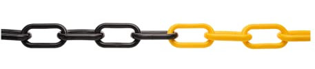 Lüft Absperrkette Warnkette Kunststoffkette 10mm schwarz gelb 4m/5m/10m/15m/20m/25m (4, Meter Lang)