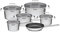 G21 Gourmet Miracle Batterie de cuisine 11 pièces avec casseroles supplémentaires, acier inoxydable/Greblon