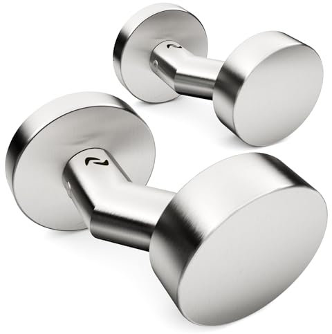 Sempro Lot de boutons de porte ronds R2, rotatifs, poignet de porte interieur, avec rosaces PZ, en acier inoxydable V2A (SUS304) mat brossé, design adapté au cadre