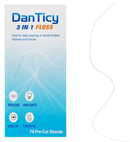 Zahnseide für Zahnspangen, Super Floss Threaders, 70 vorgeschnittene Fäden, 1 Packung