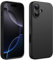 CALOOP Slim-Fit for iPhone 16 Case,Skin Soft Liquid Silicone,Sturdy Hard Frame Shockproof Cover with Anti-Scratch Microfiber Lining,Full Protection for Screen and Lens,6.1 inch,Black