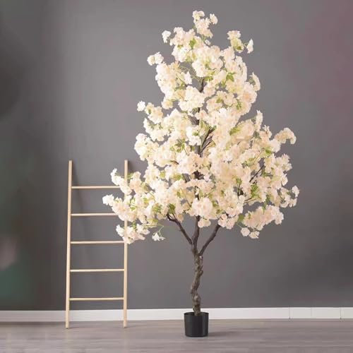 Kirschblüten Künstlicher Baum für Wohnkultur - Gefälschter Kirschblütenbaum mit Pflanzgefäß für Eingang oder Außenbereich - Dekorativer Kunstbaum mit Kirschblüten