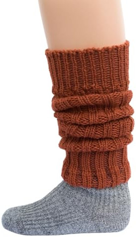 Hirsch Natur, Merino Kinder Beinstulpen Grobstrick, 100% Schurwolle (kbT) (Begonie)