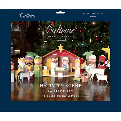 Large 3D Advent Calendar 24 Piece Nativity Set Christmas Advent Calendar Gift 515408 Caltime by Woodmansterne