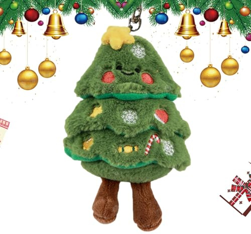 Nuyhadds Juguetes de Navidad, adornos de peluche, 6 pulgadas lindos peluches de árbol de Navidad - Feliz adorno de árbol de Navidad para la chimenea del árbol de Navidad