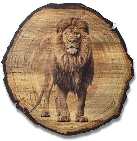 DARO Design - Wandbild Löwen Größe 45cm - Kunstdruck aufhängefertig - Wanddekoration Thema Jagd, Natur, Tiere