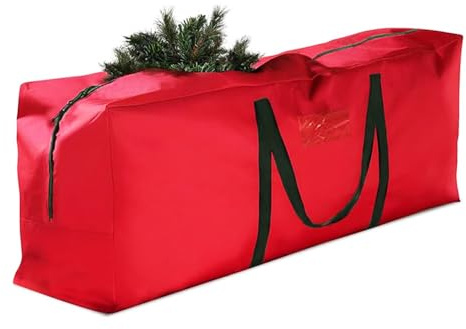 Paluplus Custodia per Albero di Natale Artificiale di colore Rosso, Misura 120x25x43 cm, Borsa in Tessuto Oxford con Cerniera e Manici, Custodia Impermeabile, Protezione da Polvere e Umidità -3516C
