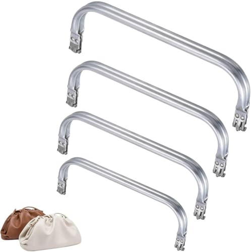ZEPIQOR 4 Pezzi Chiusura per Borsa Uncinetto 16cm 18cm 20cm 25cm Chiusura a Molla per Borse in Alluminio Chiusura a Scatto per Borse per Fai da Te