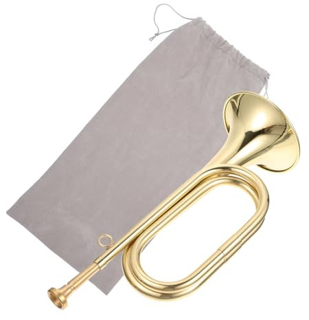 JOINPAYA Messing Kavallerie Trompete Mit Tragetasche Signalhorn Für Schulband Und Orchester Leichtes Blasinstrument Für Anfänger Und Profis