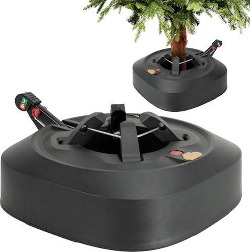 Pelle & Sol Automatic Christmas Tree Stand for Real Tree - Heavy-Duty Plastic & Metal - 3.5-Litre Water Reservoir Base - For Xmas Trees Up To 8.2Ft. with 12cm Trunk - Stand for Christmas Decorations