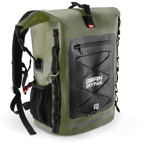 OSAH DRYPAK Waterproof Backpack Dry Bag 35L/55L/85L – Heavy Duty Roll-Top Hiking Backpack for Travel, Kayaking, Boating, Camping, Rafting and Fishing