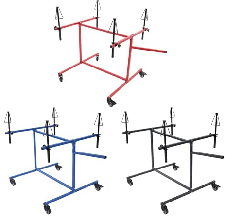 ACROSSPART Soporte de pintura profesional para llantas con soportes giratorios 360° y 4 ruedas universales, soporte para 4 llantas (azul)