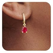 VIROMY Geburtsstein Ohrringe für Damen der Juli Teardrop Geburtsstein Dangle Ohrringe Personalisierten Kristall Charme Glänzenden Schmuck Geburtstags Geschenke