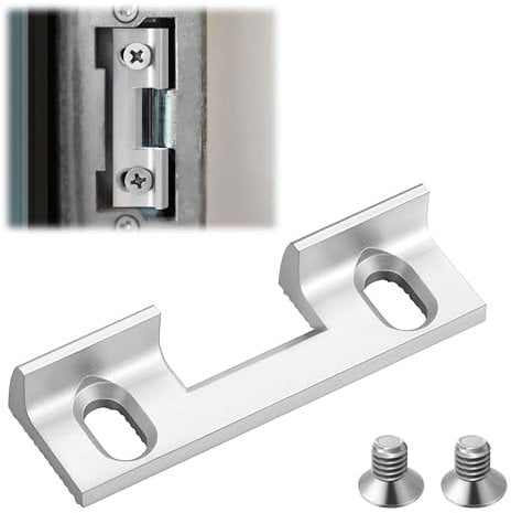 Hiboom Austauschstück Typ 115 für Schließbleche, 46 x 14,4 x 9 mm Verstellbar Schließbleche Austauschstück, 32 mm Schraubenlochabstand Aufschraubstück für Standard-Türöffner, Qualitätsmetall Silber