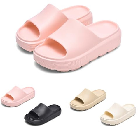 GemChve Ciabatte Uomo,Pantofole Donna,Comode Pantofole da casa Piscina Antiscivolo Slider Ciabatte Nuvole Sandalo Estive Ciabatte da Mare Spiaggia Pink 39/40EU