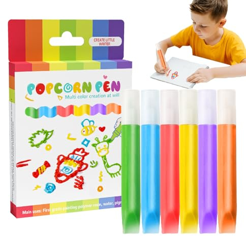 Hiemible Stylos à Dessin - Stylo de Dessin 3D Enfant Couleurs Vibrantes - Fournitures Artistiques à Bulles Lavables Accessoires Décoratifs pour Céramique Métal Bois