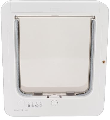GLOGLOW Automatic Dog Door, Smart Pet Access with Electronic Flap, Collar Activated and Secure Locking for Cats and Dogs, 10.24x11.61in Size