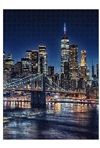 artboxONE-Puzzle L (500 Teile) Städte Nacht in New York - Puzzle ny Brooklyn brücke