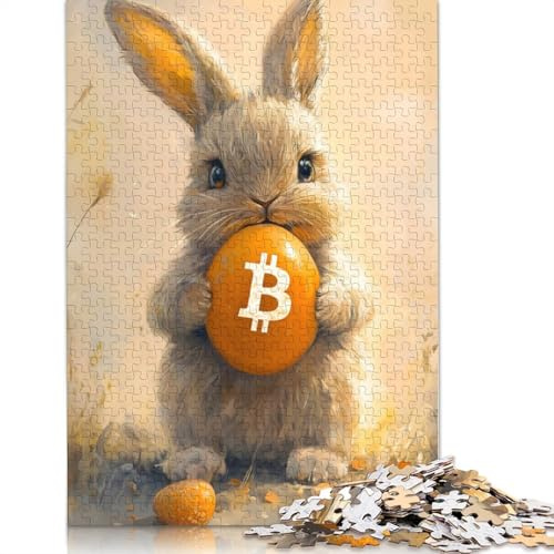 1000-teiliges Puzzle für Erwachsene: Bitcoin-Hase, Krypto-Kaninchen, Papierpuzzle, Spielzeug für Erwachsene, Entspannungsspiel, 38 x 26 cm / 1000 Teile