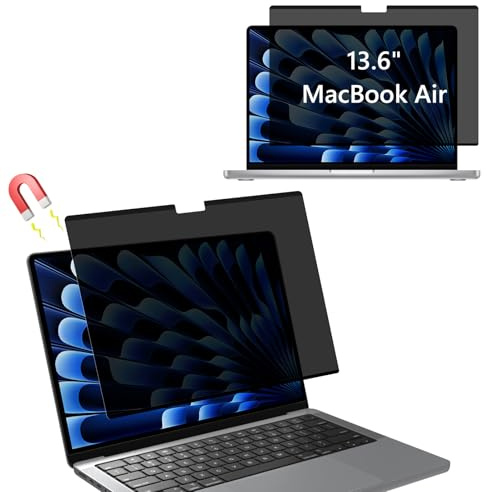 MokaZii Magnetischer Blickschutzfilter für MacBook Air 13,6 Zoll M5/M4/M3/M2 (2026/2025/2024/2022), Blendschutz Blaulichtfilter Sichtschutz Filter, Sichtschutzfolie MacBook Air 13 M5 Privacy Screen