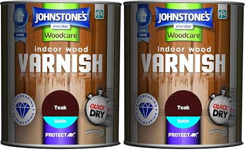 Johnstone's Woodcare Indoor Wood Varnish - Teak 750ml (Pack of 2)