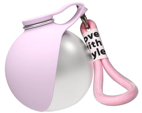Borraccia portatile per cani con ciotola pieghevole, 285 ml, tazza da viaggio per animali domestici con cinturino da polso (rosa)
