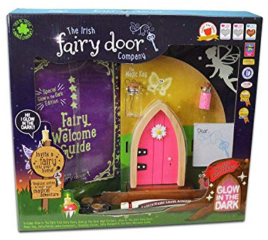 The Irish Fairy Door Company Glow in the Dark Pink Door