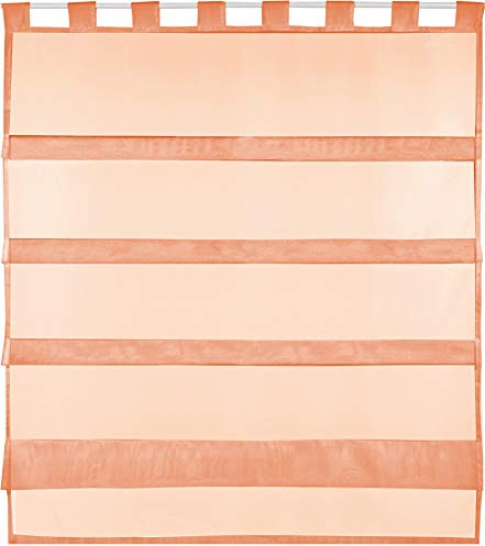 Bestlivings orange Bistrogardine Transparent mit Schlaufen in 90x110 cm (BxL), in vielen Varianten erhältlich