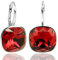 Ohrringe Markenkristallen Rot 925 Silber Scarlet Red NOBEL SCHMUCK