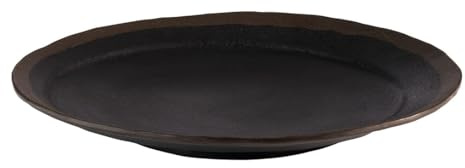 APS 84730 Teller MARONE, Ø 28 cm, Höhe 3,5 cm, Melamin, schwarz mit braunem Rand