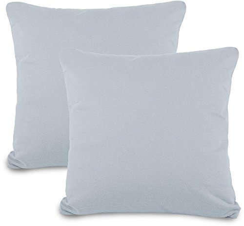aqua-textil Classic Line Kissenbezug 2er-Set 80 x 80 cm Silber grau Baumwolle Kissen Bezug Kissenhülle, Kopfkissenüberzug, Pillowcase, Bettkissen, Kopfkissenbezug, Reißverschluss Jersey
