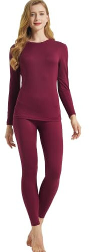 LANBAOSI Thermounterwäsche Set Damen Skiunterwäsche Funktionswäsche kiunterwäsche Set Warme Atmungsaktiv Unterwäsche Set für zu Hause und Sport im Winter Winteroberteil und Unterhose Set für Damen