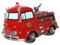 Wurm Feuerwehrauto Bank, Nostalgisch, Rot, ca. 17 cm groß, für Kinder (3-8 Jahre), unisex
