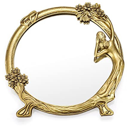 SUMTree Vintage Gold Decorative Wall Mirror Hanging Mirror Beauty Round