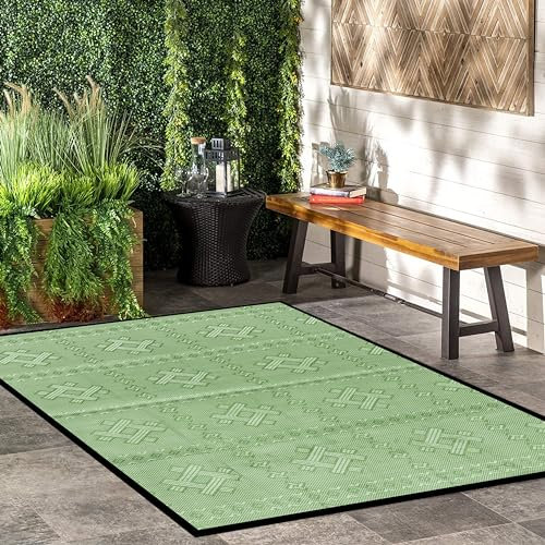ARSUK Alfombra de Plástico para Exterior (150x100 cm Grande) – Esterilla para Patio, Jardín, Playa, Camping, Balcón, Terraza, Porche – Lavable, Portátil, Cómoda, Duradera y Resistente a los Rayos UV