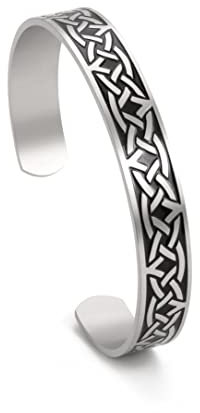 kkjoy Keltischer Armreif, Edelstahl, Vintage, Wikinger, Armring, Schmuck für Damen und Herren