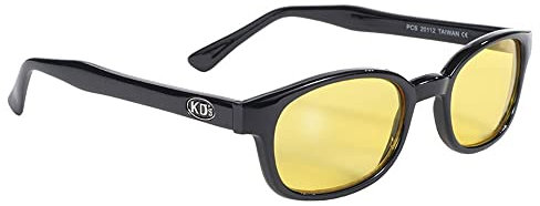 KD's 20112 - Lunettes de soleil sportifs et motards - homme & femme - s'adaptent sous casque moto vélo ski - Verres jaunes UV400