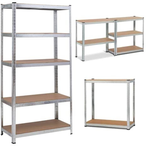 Qimu Bücherregal mit 5 Ebenen,hohes Bücherregal Standregal Bücherregal Lagerregal Metall DIY-Bücherregal,Wohnzimmerregal im Industrie-Design,für Wohnzimmer, Homeoffice,170 x 75 x 30 cm,Verzinkt
