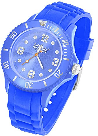 Taffstyle Armbanduhr Silikon Analog Quarz Uhr Farbige Sport Sportuhr Damen Herren Kinder Unisex 43mm Blau