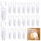 20 Pcs Crochets de Pinces à Linge Pinces à Serviettes en Plastique à Suspendre Pinces à Linge Pivotantes Pinces à Suspendre pour Chaussures Pantalons Chapeau Rideau, Blanc