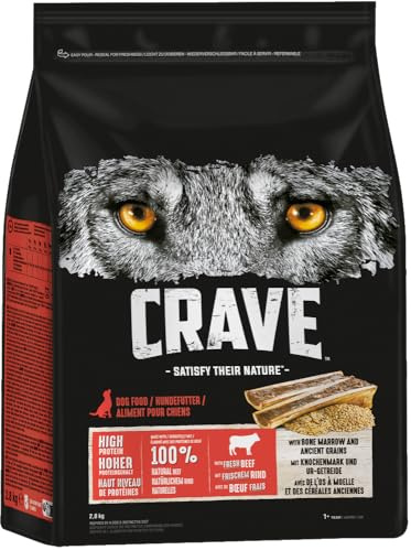 CRAVE™ Hund Beutel Rind mit Knochenmark und Urgetreide 2,8kg