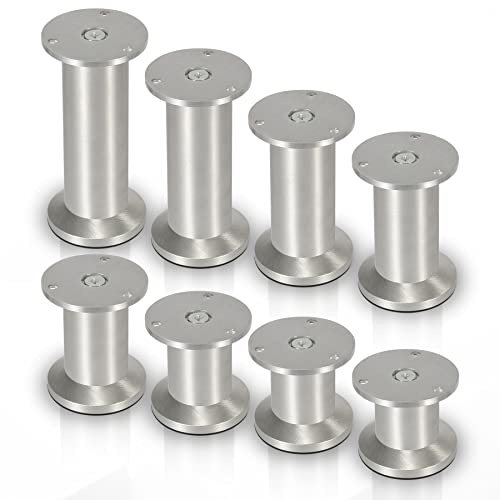 Daromigo Möbelfüße 4er Set 80 mm hochwertige Möbelbeine aus Aluminium, höhenverstellbar ±15mm,φ 60mm, individuelle DIY-Möbel, Möbelbeine eignen Sich für Küchenschränke, Sofas, Betten, Nachttische