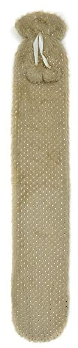 Extra Long Plush Gold Spotty Hot Water Bottle & Cover Beige