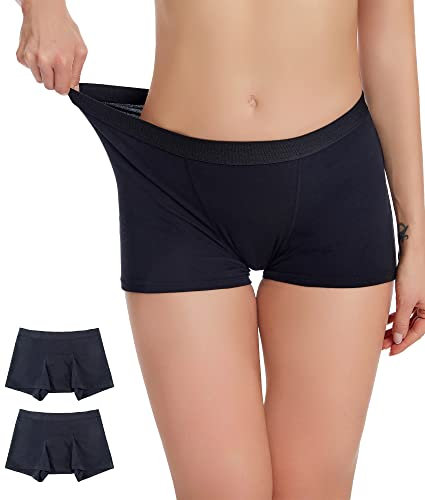 Perioden unterwäsche Starke Blutung | Menstruationsslip aus Bio-Baumwolle | Menstruationsshorty | boxershorts für Jugendliche | Post-Partum-Boxershorts | Blasenschwäche und Inkontinenz (2 STUCK, XL)
