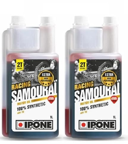 2 litros de aceite para moto SCOOTER de 2 tiempos, IPONE SAMOURAI RACING SINTÉTICO 2T gasolina fresa