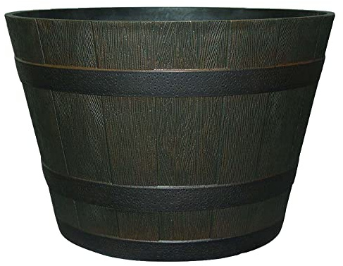 Southern Patio 22.5 Whiskey Barrel Outdoor Planter with Wheels, Drainage Hole & Plug, 69.34 qt. Capacity